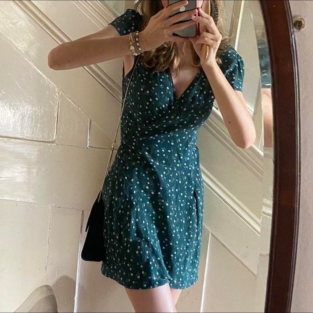 Brandy Melville green wrap dress