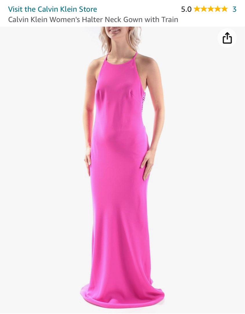 Calvin klein pink long dress best sale