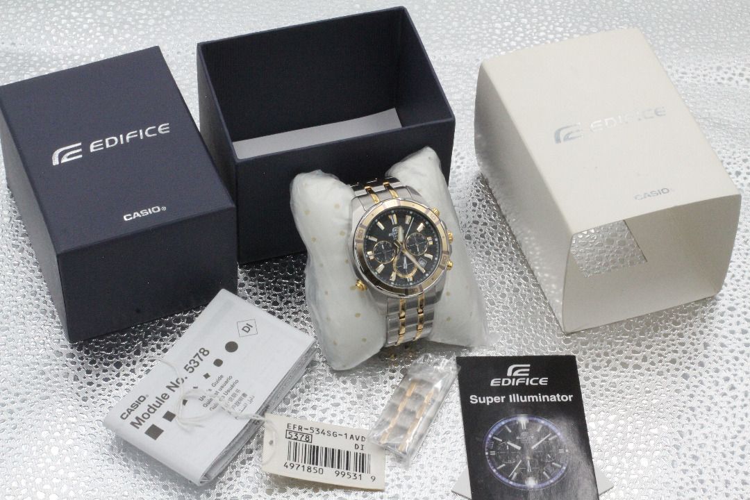 Casio Edifice EFR-534SG-1AVDF 2 TONE, Men's Fashion, Watches ...