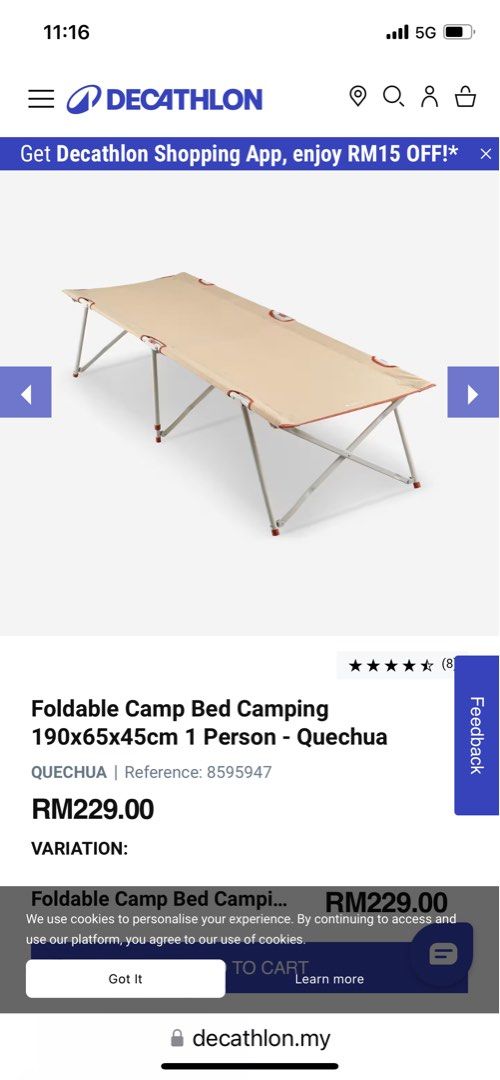 Decathlon foldable bed online