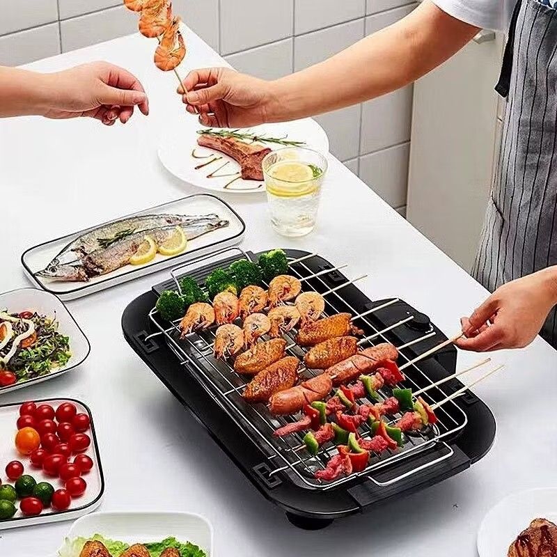 Flameless 2000W Electric Grill Heating 6 Modes Switch Korean Style Anti Rust Toasted Pan BBQ Barbeque Hot
