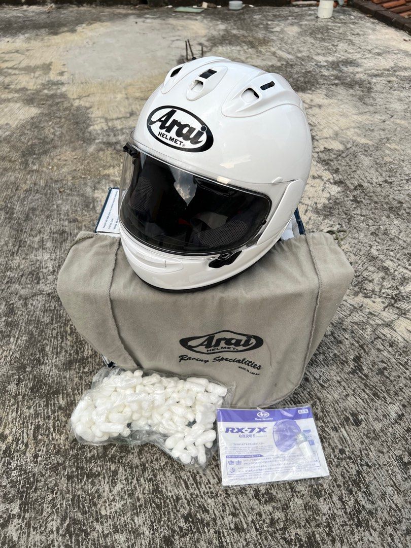 セキュリティ・セーフティ ARAI RX-7X GLASS BLACK & GLASS WHITE XL2 ARAI FULL FACE PB-SNC 2 RX-7X RADICAL WHITE HELMET - Genuine