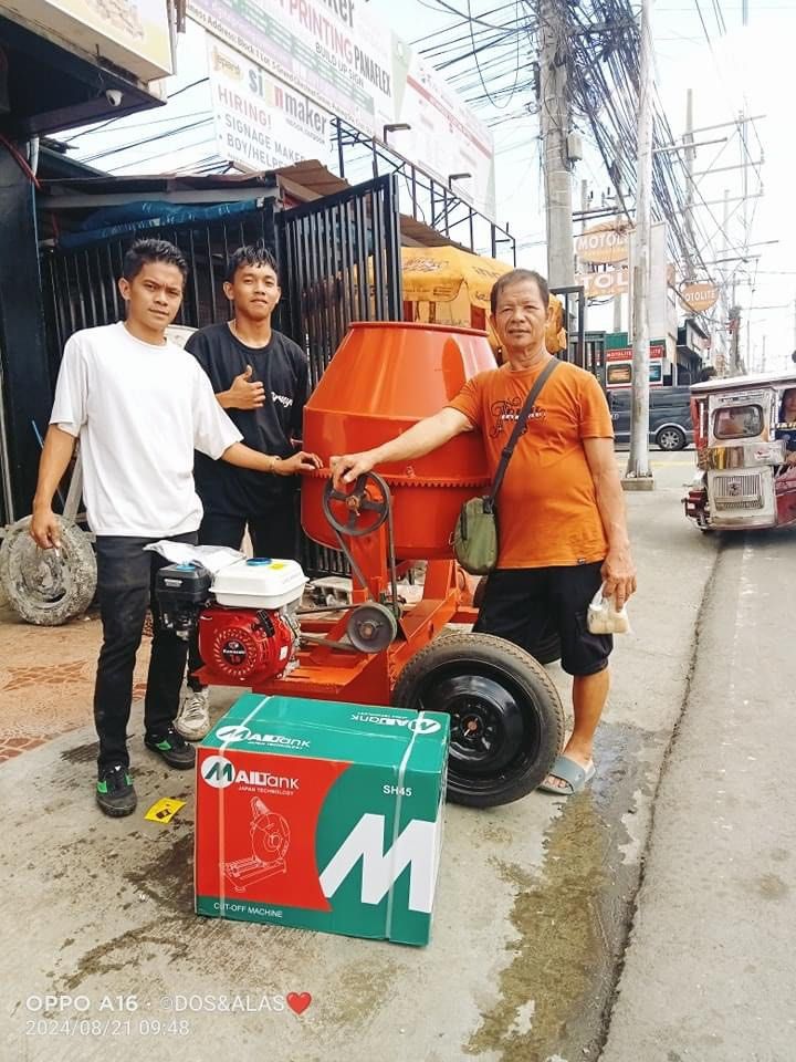 H-FRAME ONE BAGGER CEMENT MIXER (Category: Construction Tools & Equipment) located in Santa Rosa. Submitted by ljesguerra (Listing ID 1322483150, Image 2). Description: Thank you sir for Buying 😍 H-Frame Cement Mixer With Gasoline Kawasaki Gasoline Engine 7.5Hp H-Frame Heavy Duty Cement Mixer With Gasoline Engine Engine 7.5HP Brand New With Engine Ready to Use Heavy Duty Yes! May engine na po. Specs: H Frame Capacity: 1 Bagger Engine: Gasoline B