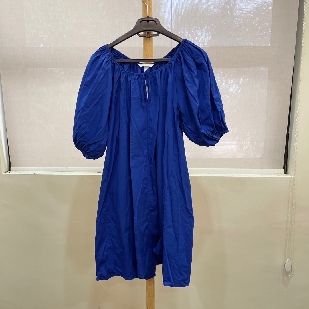 h&m royal blue dress Women's Bright blue Flared-skirt dress