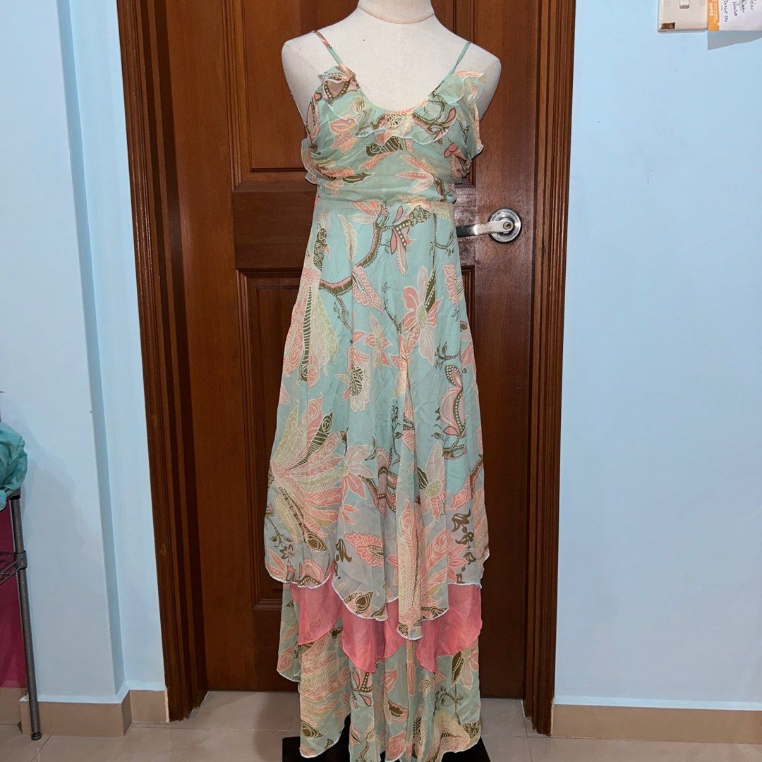H&M Paisley Pastel Fairy Dress Asymmetrical Hem Vintage, Women's Fashion,  Dresses & Sets, Dresses on Carousell