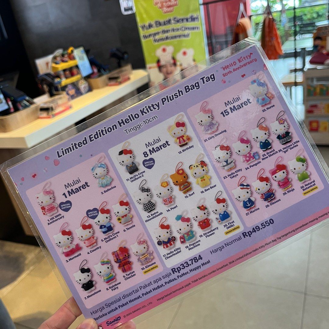 Limited Edition Hello Kitty Plush Bag Toy 50th Anniversary Special