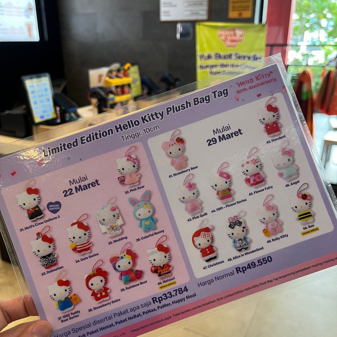 Limited Edition Hello Kitty Plush Bag Toy 50th Anniversary Special