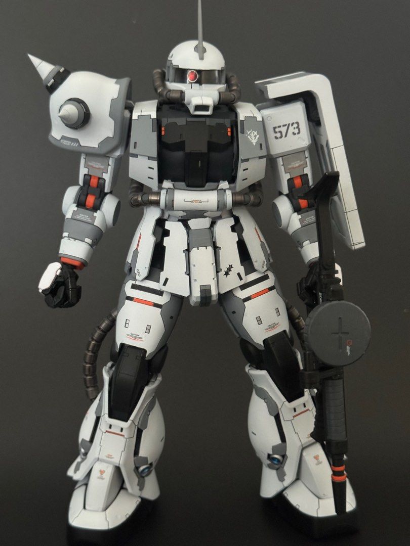 MG 1/100 育膠樂園GK 渣古2.0 白狼配色 噴塗完成品 高達 白渣1/60 1/100 1/144 hg rg mg pg ...