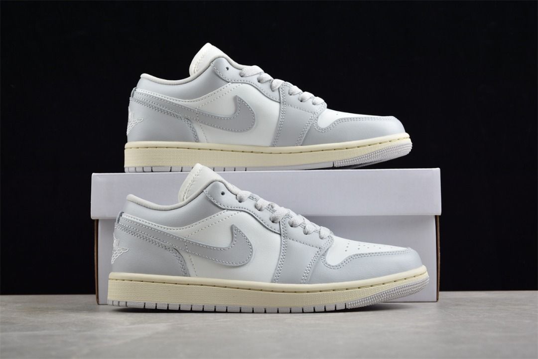 NIKE Air Jordan 1 Low Light Grey Sail shoes Euro 35.5 46