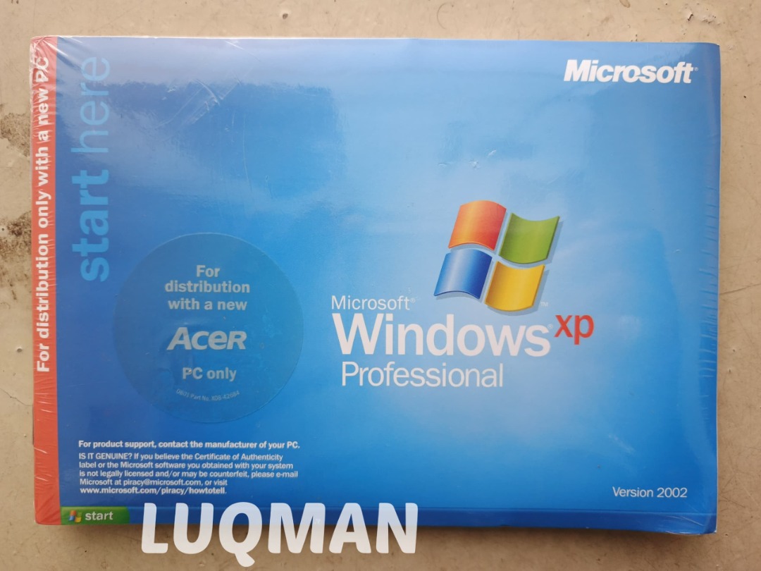 Original New Old Stock Microsoft Windows XP Professional Ver 2002 ...