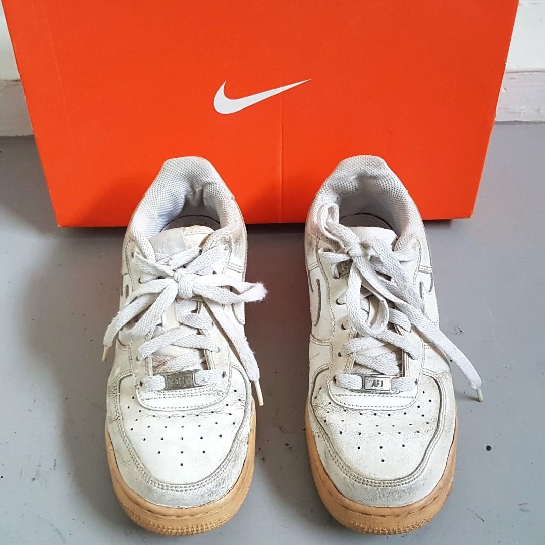 Original NIKE Designer Sneakers AIR FORCE ONE Low GS White Model Youth Size US 5 UK 4.5 EUR 37.5 Nike AFI Shoes Timeless Classic Active