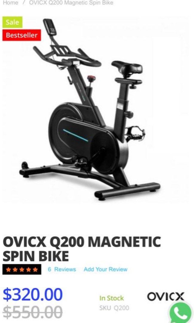 OVICX Q200 MAGNETIC SPIN BIKE Sports Equipment Exercise Fitness Cardio Fitness Machines on Carousell