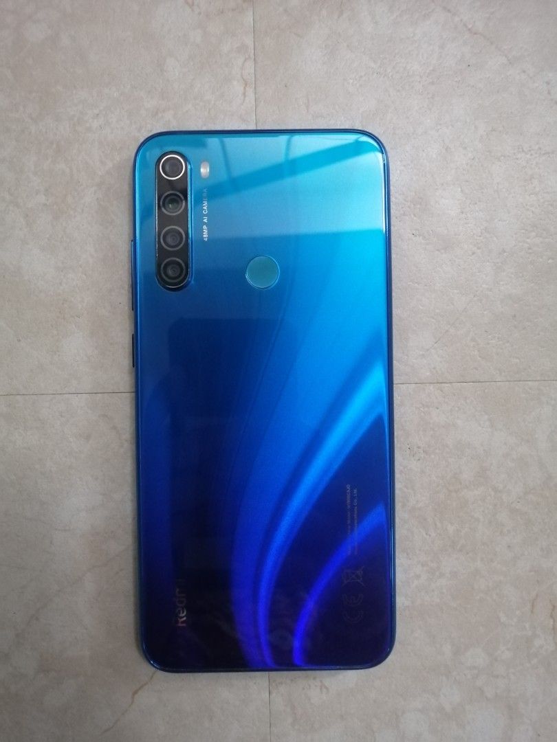 Redmi Note 8 in Crystal Blue (Category: Xiaomi) located in Cabuyao City. Submitted by unlabeled.apparel (Listing ID 1322470268, Image 1). Description: Specs Display: 6.3-inch FHD+ IPS LCD Display (1080 x 2340 Pixels, 409 ppi) with Corning Gorilla Glass 5, 19.5:9 Aspect Ratio and Dot Drop Notch Operating System: Android 11 with MIUI 12.5.2 Chipset: Qualcomm Snapdragon 665 CPU: Octa Core CPU4x Kryo 240 Gold @ 2.0GHz & 4x Kryo 240 Silver @ 1.8GHz GP