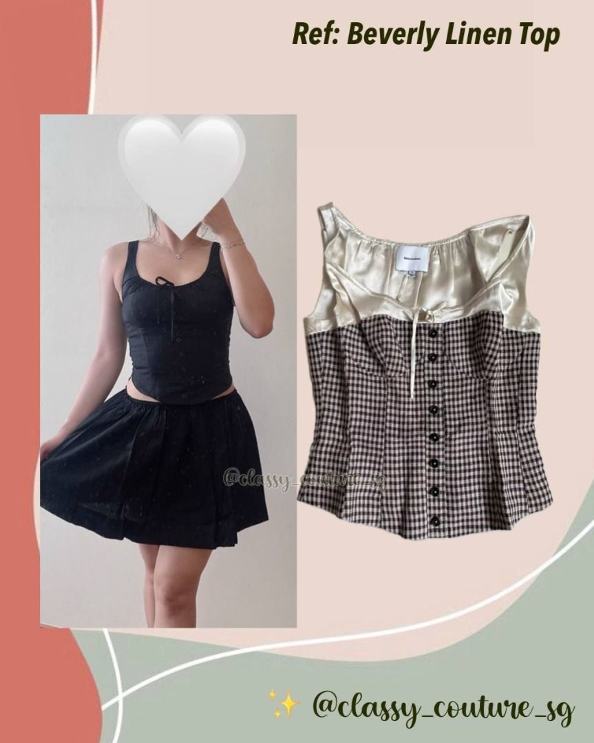 Reformation Beverly Linen Top Women s Fashion Tops Sleeveless on Carousell