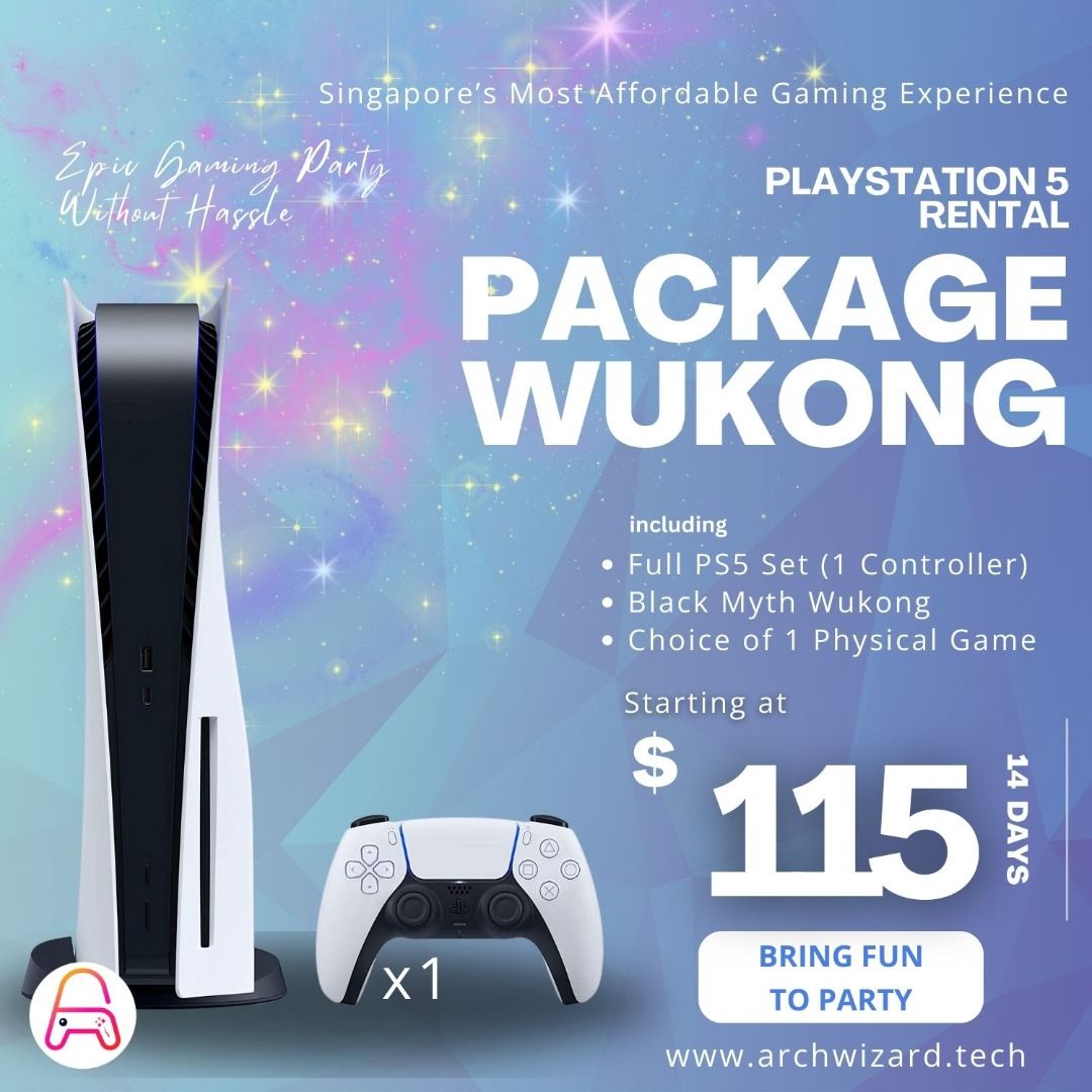 Rent PlayStation 5 Black Myth Wukong - ArchWizard Console and PS5 Black ...