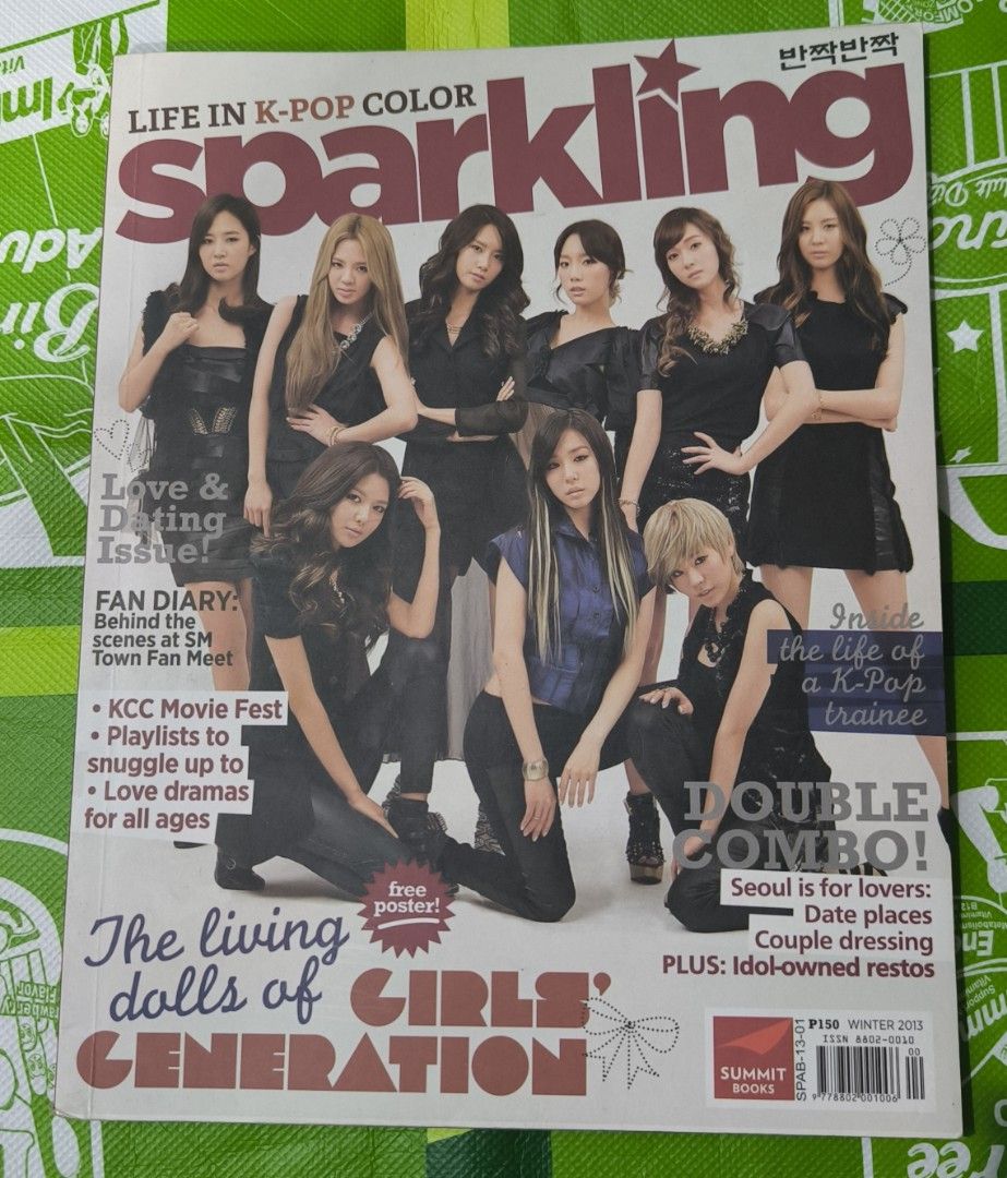 Sparkling Magazine - 8 issues (sold as set) (Category: Magazines) located in Manila. Submitted by dorothyeni05231 (Listing ID 1322486817, Image 2). Description: Sparkling Magazine by Summit Media 8 Issues Sold as set Winter 2013 (Girls Generation and Lee Min Ho) Spring 2013 (2PM and Park Shin Hye) Fall 2012 (Bigbang and Sandara Park) Summer 2012 (Jay Park and SHINee) Spring 2012 (ZE:A and IU) Winter 2012 (TVXQ and KARA) April 2011 (Kyu Jong and Y