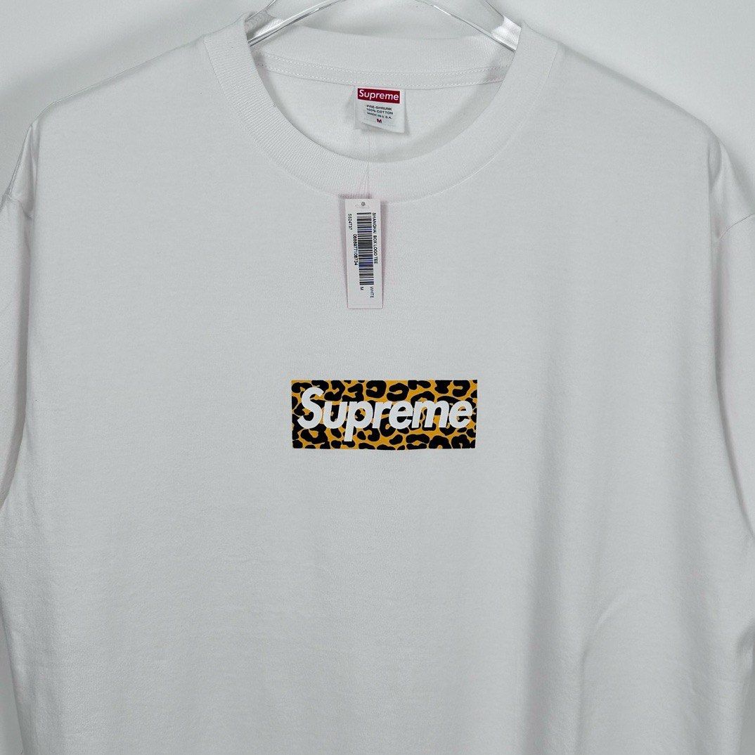 SUP 24SS SHANGHAI BOX LOGO TEE 上海限定豹纹格短袖T恤