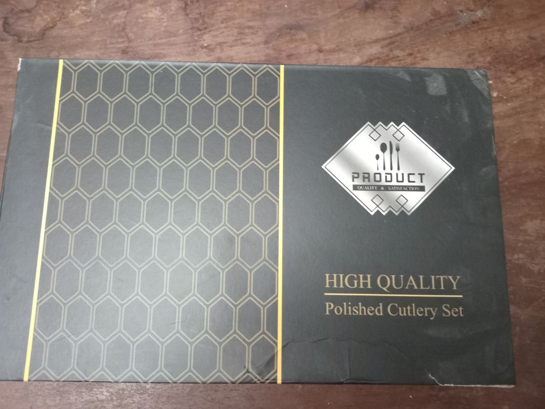 Tableware set (Category: Coffee & Tea Tableware) located in Marikina City. Submitted by lynx1972 (Listing ID 1322461553, Image 2). Description: Stainless steel (golden spoon and fork set) Fixed price already.