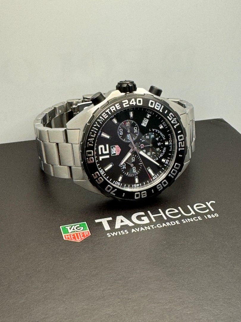 TAG HEUER Quartz Formula 1 Chronograph Stainless Steel Strap Wristwatch 43mm