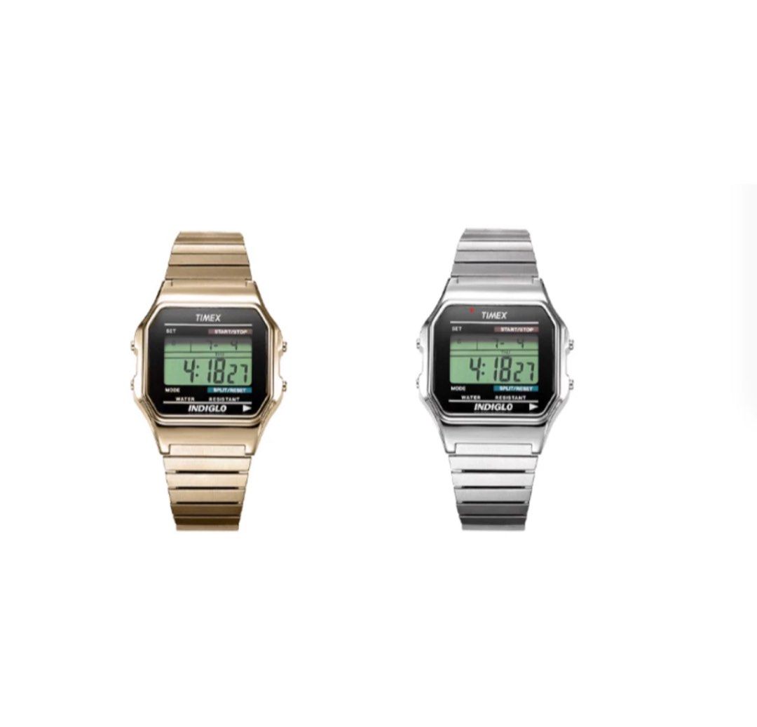 Timex T80 電子錶 金色 銀色 復古款 T78677 預購 supreme聯名同型號