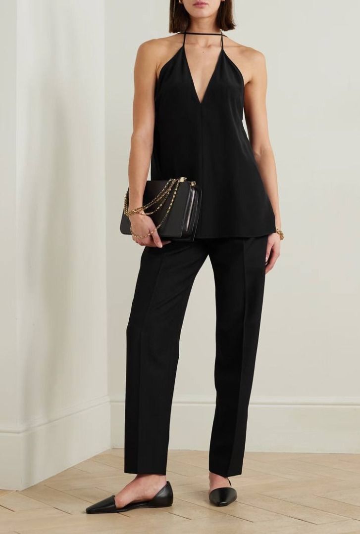 Tシャツ・カットソー TOTEME DOUBLE-HALTER SILK TOP 22520946_53102572_1000.jpg