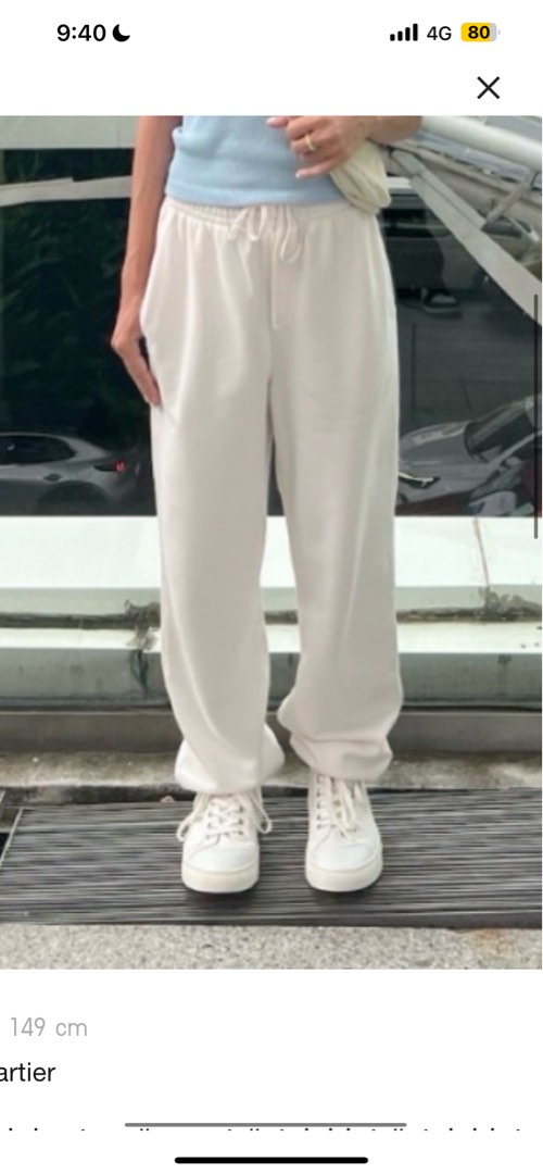 UNIQLO off white sweatpants Women s Fashion Bottoms Other Bottoms on Carousell