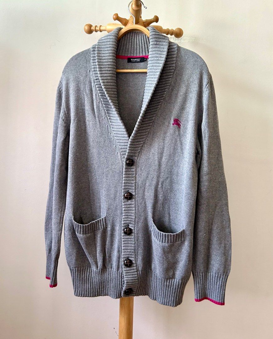 Vintage Burberry Black Label shawl collar cardigan