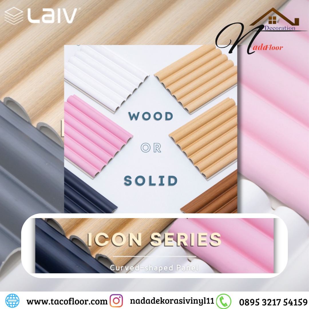 wpc wallpanel laiv icon curved motif wood dan warna solid | wpc wall ...