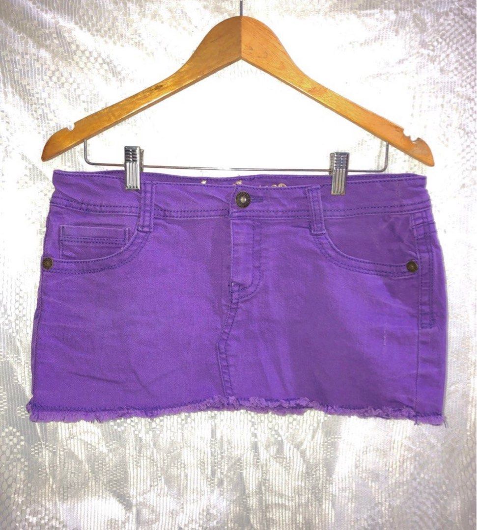 y2k purple denim mini skirt Women s Fashion Bottoms Skirts on Carousell