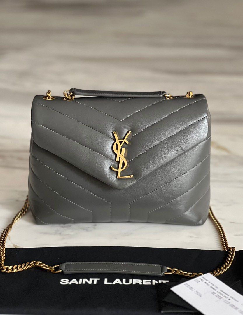Y S L Loulou Small in Grey Ghw 23x9x15cm Barang Mewah Tas Dompet di Carousell