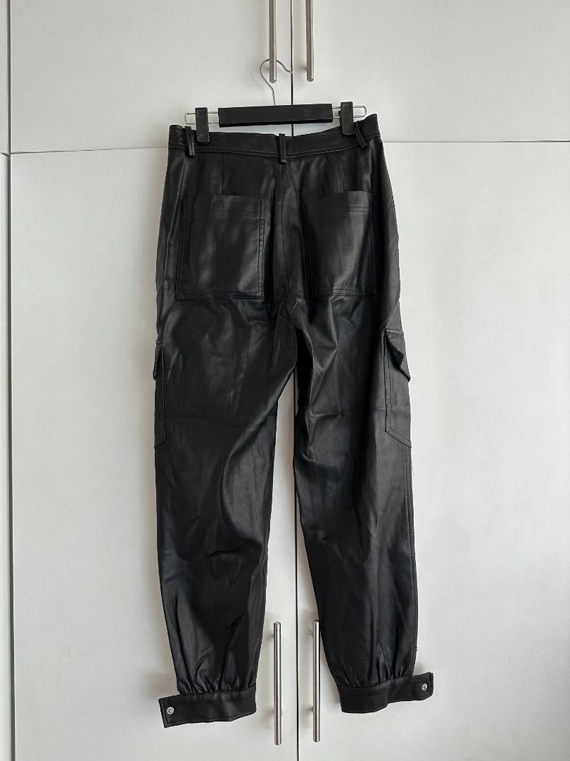 Zara leather cargo pants store