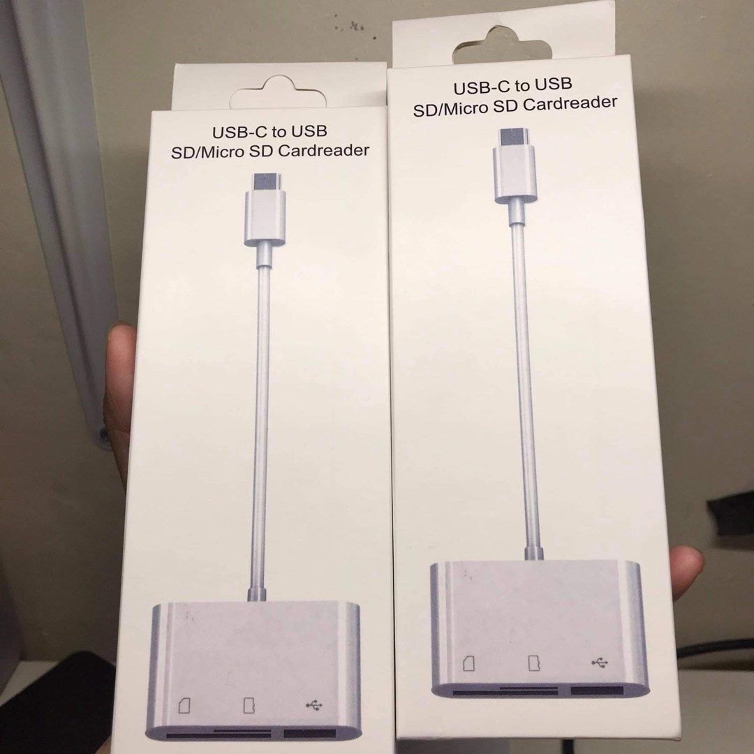 3in1 Type C to SD Card Camera Reader (Category: Memory & SD Cards) located in Taguig. Submitted by _ercmaeee (Listing ID 1322640352, Image 1). Description: Card reader only.