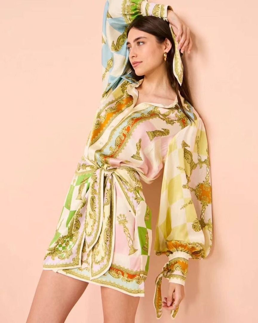 alemais checkmate silk mini dress Alemais Checkmate Silk Mini Dress Multi Print Size AU 16