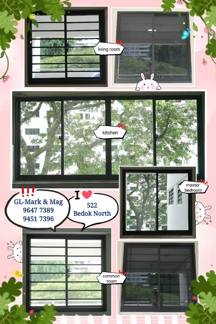 Aluminium Windows and aluminium grilles for HDB62863092707713111