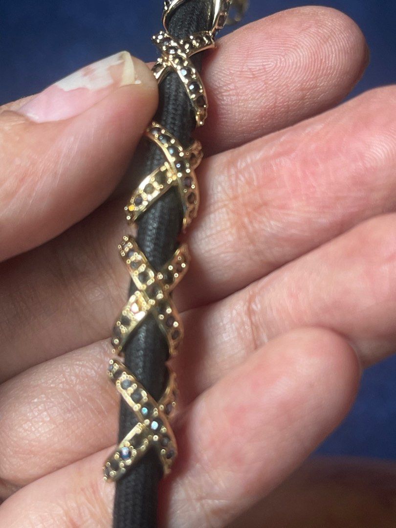 Auth Swarovski Cord Bracelet (Category: Bracelets) located in Quezon City. Submitted by geuse (Listing ID 1322573376, Image 2). Description: Auth Swarovski Cord Bracelet 💗Looks unique 👉Still looks new, no tarnished part Lost box Flaw: 2-3 unnoticeable lost stones Only 1,300 Loc. Tandang Sora, QC Gcash payment Lalamove or J&T delivery.