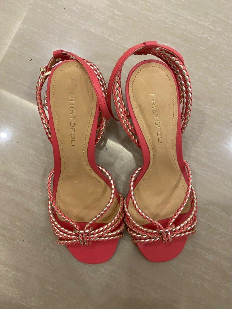 Authentic Cristofoli Heels pink and gold (Category: Heels) located in Paranaque City. Submitted by mavlyf (Listing ID 1322716416, Image 2). Description: Authentic Cristofoli Brazil shoes Salmon Pink and Gold Perfect for parties and events Sex and the City vibes! Very Carrie Bradshaw Comfortable Never worn just stored. Designer heels. I just love buying new shoes. Negotiable. Rush Sale Purchased in Rustan’s for 3,000.