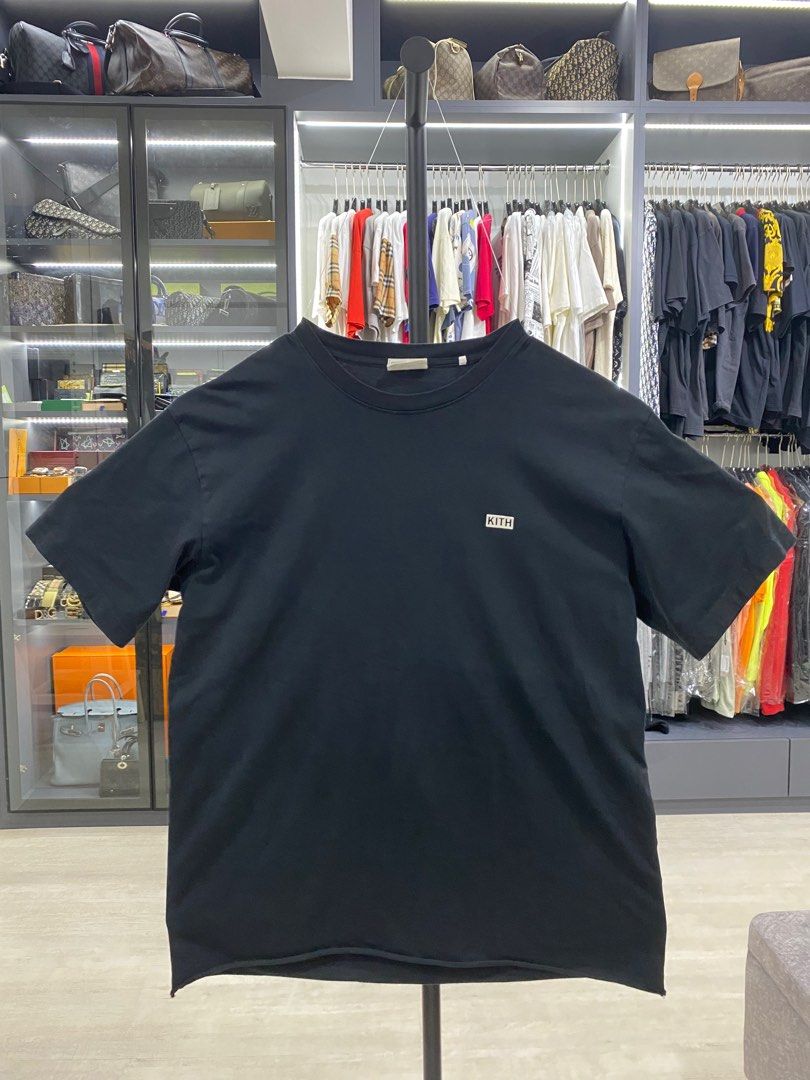 Authentic Kith Box Logo Tee Black L P22 Men s Fashion Tops Sets Tshirts Polo Shirts on Carousell