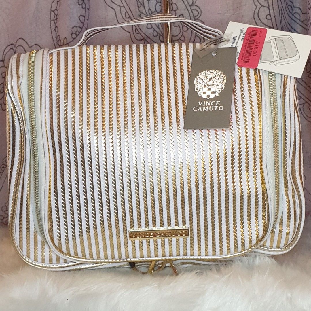 Authentic Vince Camuto Gold White Toiletry Bag Women s Fashion Jewelry Organizers Accessory Holder Box Organizers on Carousell