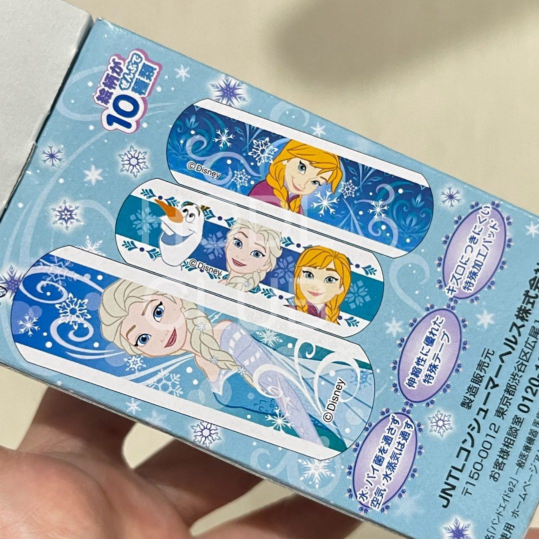 Band-aid Frozen 20pcs waterproof (Category: Medical Supplies & Tools) located in Manila. Submitted by hodlclub (Listing ID 1322659124, Image 3). Description: 1 box of 20pcs Water and bacteria barrier Stretchable special tape Specially processed pad Sterilized For minor wounds 58mm x 19mm Contains 10 different designs From Japan On hand Available.