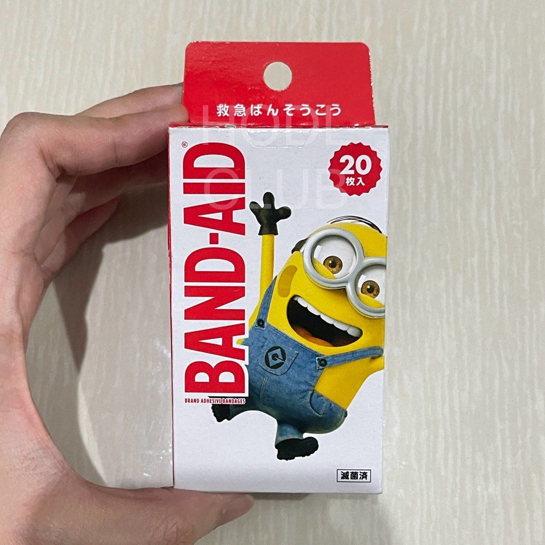Bandaid minions 20pcs waterproof (Category: Medical Supplies & Tools) located in Manila. Submitted by hodlclub (Listing ID 1322657579, Image 1). Description: 10 different designs in total Blocks water and bacteria but allows air and water vapor to pass through Special tape with excellent elasticity Specially treated pads that are resistant to scratches From Japan On hand Available.