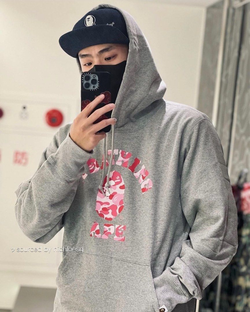 BAPE ABC CAMO COLLEGE PULLOVER HOODIE, Women's Fashion, Tops