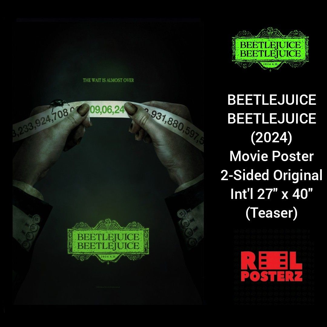 BEETLEJUICE BEETLEJUICE (2024) Movie Poster 2Sided Original Int'l 27