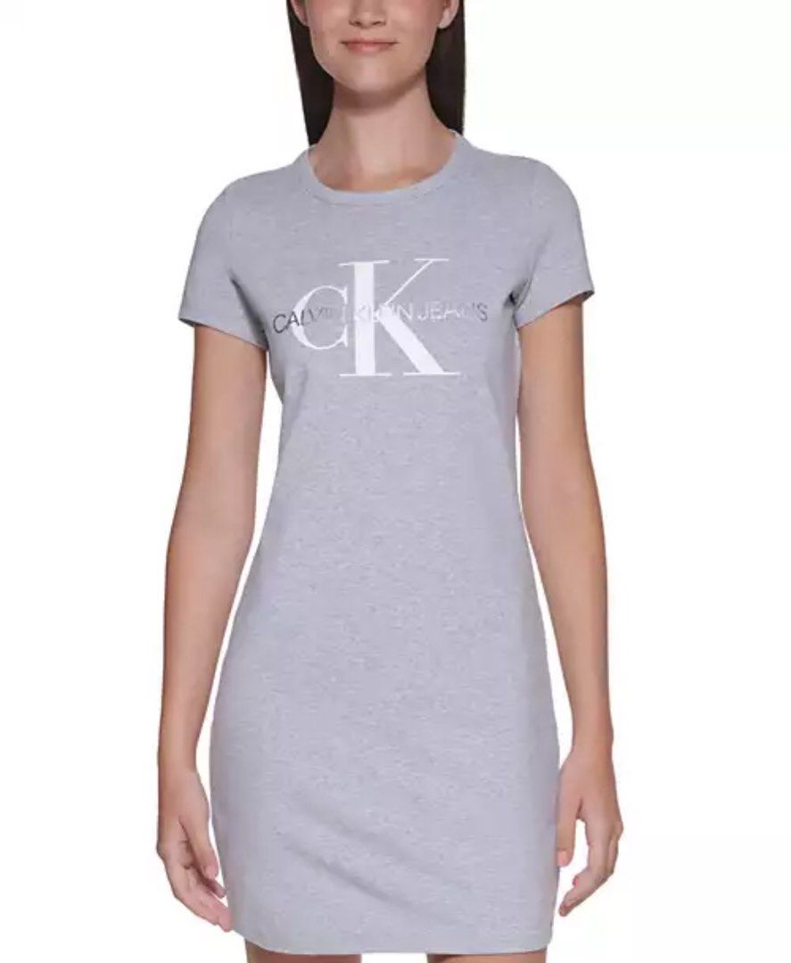 Calvin Klein Overrun Monogram T-shirt Dress (Category: Dresses) located in Quezon City. Submitted by projectalexa (Listing ID 1322649321, Image 1). Description: Calvin Klein Overrun Monogram T-shirt Dress Color: Gray Size: Medium Overrun (Made in Vietnam) Used only once Retail Price: Php 750 Shipping fee c/o buyer (via J&T) Grab and Lalamove available once a week depending on my schedule.