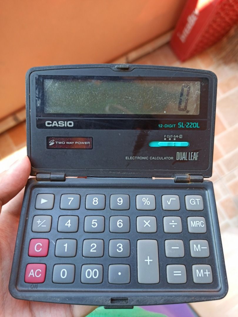 Casio SL-220L Solar-powered Calculator (Category: Electrical, Adaptors & Sockets) located in Las Pinas. Submitted by kenespera123 (Listing ID 1322593185, Image 1). Description: Casio SL-220L Solar-powered Calculator 12-digit LCD calculator. Does not work when there is no sunlight. The LCD is already faded Price: 300 pesos Meetup or delivery. Contact me for further inquiries. Thank you! :).