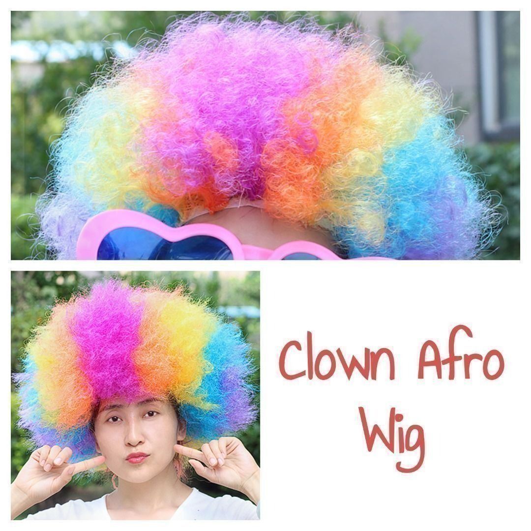 Clown Afro Wig Hobbies Toys Toys Games on Carousell