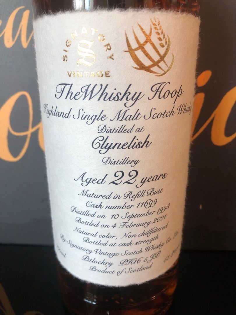 whisky hoop クライヌリッシュ 1998-2021 22年 和紙ラベル
