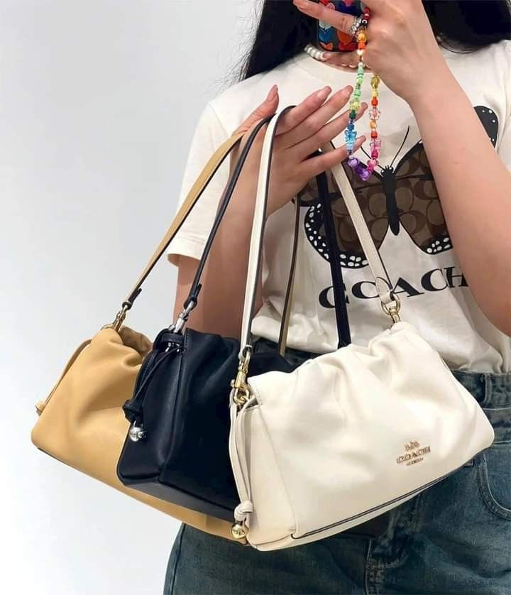 Coach Faye Shoulder Bag With Ruching Women s Fashion Bags Wallets Shoulder Bags on Carousell