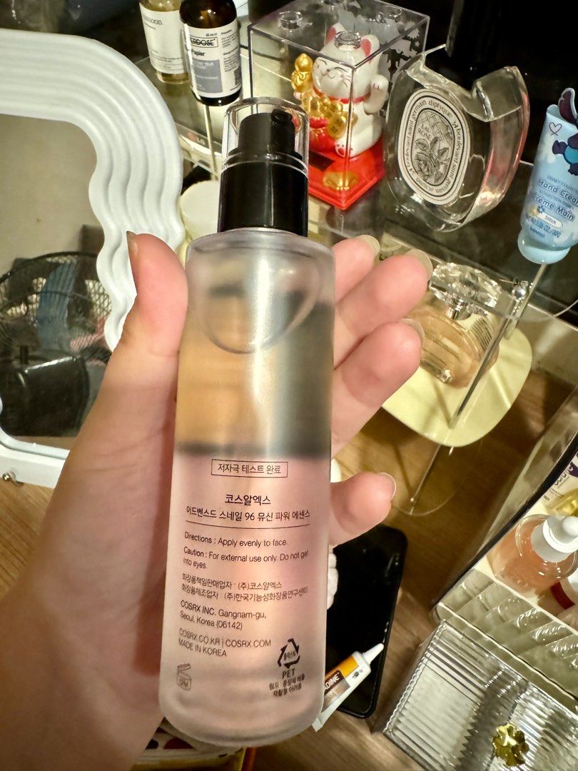 Cosrx Advanced Snail 96 Mucin Power Essence (Category: Face Care) located in Malabon City. Submitted by yao.ming (Listing ID 1322719664, Image 3). Description: no box opened to test once rfs impulse buy.