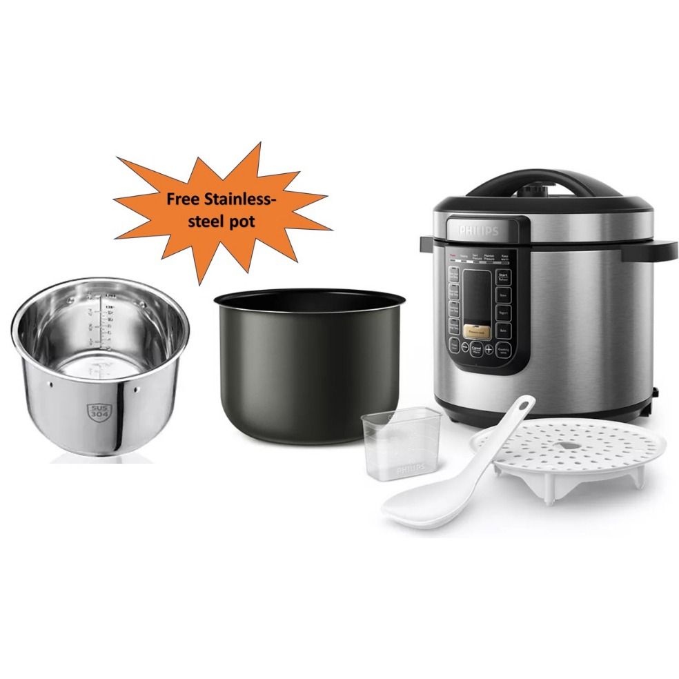FREE DELIVERY Philips HD2237 Viva Collection All In One Pressure Cooker 6 Litres 1000W