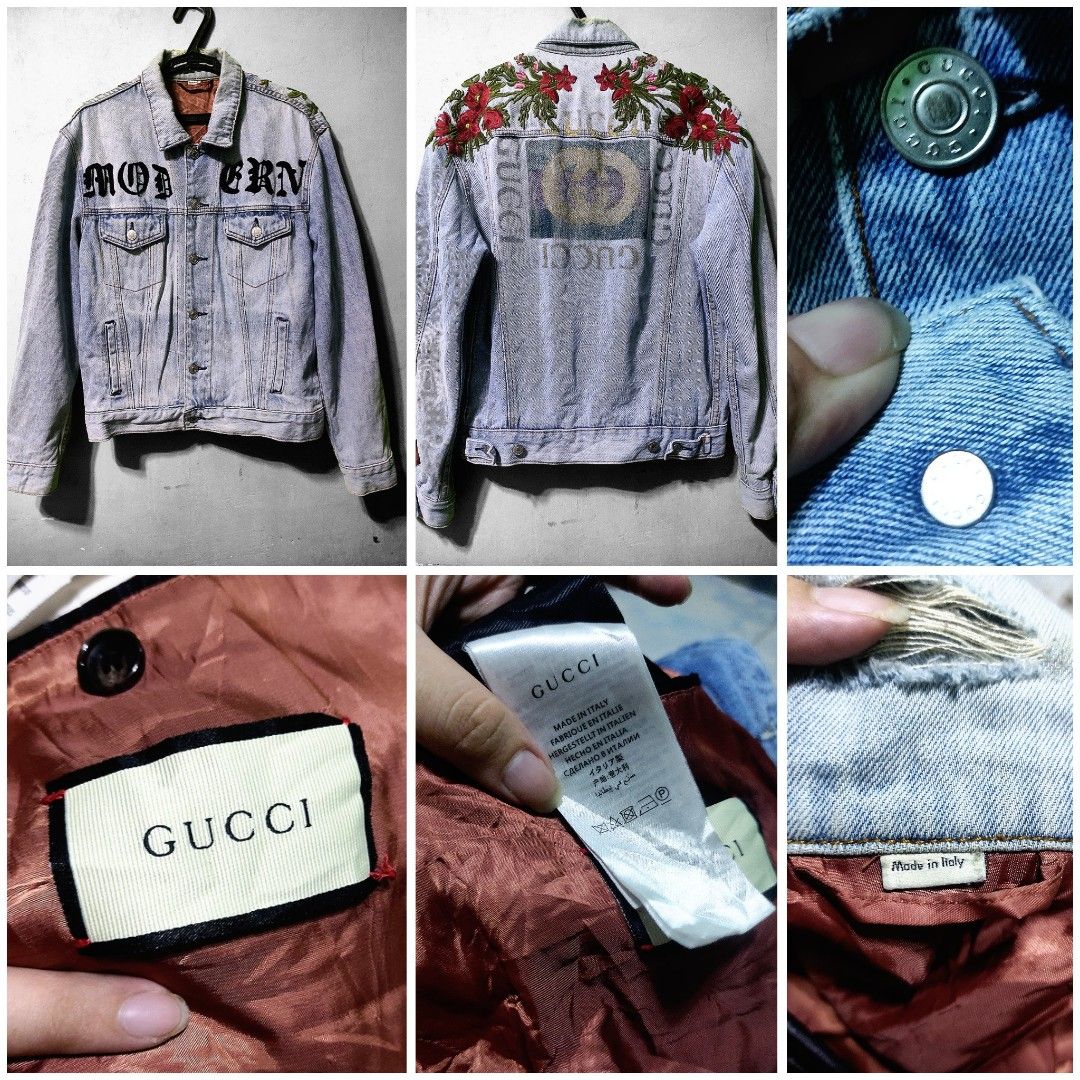 Gucci blue jean jacket top